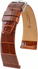 Cinturino in pelle Hirsch Prestige L 02207070-2, marrone, pelle di alligatore, lunghezza L, Quick Release