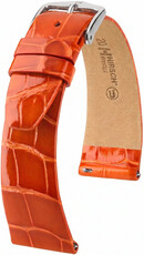 Cinturino in pelle Hirsch Prestige L 02207077-2, arancione, pelle di alligatore, lunghezza L, Quick Release