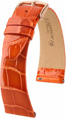 Cinturino in pelle Hirsch Prestige L 02207077-7, arancione, pelle di alligatore, lunghezza L, Quick Release