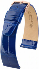 Cinturino in pelle Hirsch Prestige L 02207082-7, blu, pelle di alligatore, lunghezza L, Quick Release