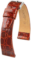 Cinturino in pelle Hirsch Prestige 02208170-2, marrone, pelle di coccodrillo, Quick Release