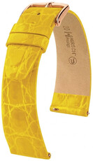 Cinturino in pelle Hirsch Prestige 02208172-7, giallo, pelle di coccodrillo, Quick Release