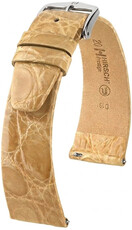 Cinturino in pelle Hirsch Prestige 02308190-2, beige, pelle di coccodrillo, Quick Release