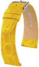 Cinturino in pelle Hirsch Prestige L 02208072-2, giallo, pelle di coccodrillo, lunghezza L, Quick Release
