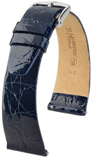 cinturino in pelle Hirsch Prestige L 02208080-2, blu, pelle di coccodrillo, lunghezza L, Quick Release