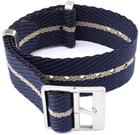 Cinturino in tessuto Ricardo Mantova premium, Blue/Beige, NATO
