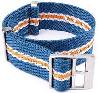 Cinturino in tessuto Ricardo Mantova premium, Blue/Orange, NATO