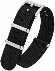 Cinturino in tessuto Ricardo Olbia premium, Black, NATO