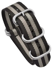 Cinturino in tessuto Ricardo Ravenna premium, Black/Gray, NATO