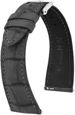 Cinturino in pelle Hirsch London Nubuk L 04277030-2, grigio, pelle di alligatore, lunghezza L, Quick Release