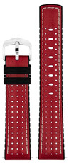 Cinturino in pelle Hirsch Tiger L 0915002020-2, rosso, pelle di vitello, lunghezza L, Quick Release
