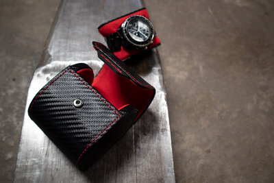 Custodia per orologi Friedrich Lederwaren Carbon 32057-2