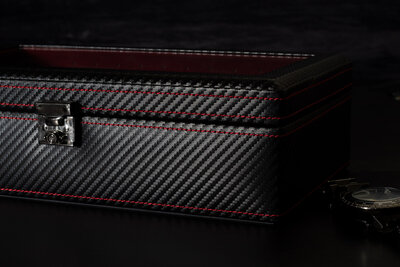 Cassetta per orologi Friedrich Lederwaren Carbon 32059-2