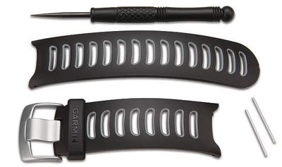 Cinturino Garmin Approach S3, in plastica, nero, fibbia argento