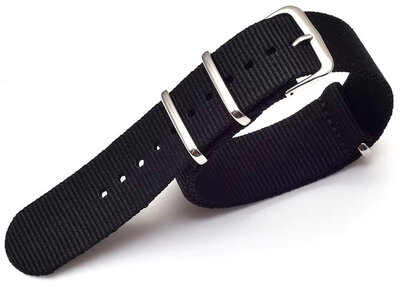 Cinturino in nylon Ricardo, nero, NATO