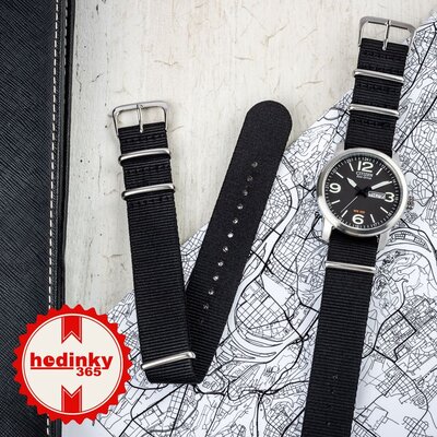 cinturino in nylon Ricardo Kronplatz, nero, NATO