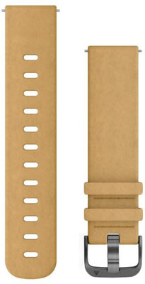 Cinturino in pelle Garmin 20mm (per Venu, Venu Sq, Venu Sq 2, Venu 2 plus ecc.), beige, Quick Release, 010-12691-04