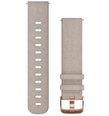 Cinturino in pelle Garmin 20mm (per Venu, Venu Sq, Venu Sq 2, Venu 2 plus ecc.), grigio, Quick Release, 010-12691-07