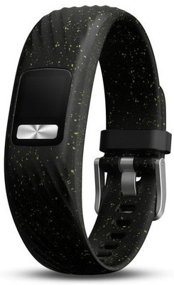 Cinturino Garmin Vívofit 4, in silicone, nero, fibbia argento, taglia S/M