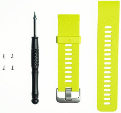 Cinturino Garmin Forerunner 35, in silicone, verde, fibbia argento