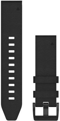Cinturino Garmin QuickFit 22mm, in pelle, nero, fibbia nera (Fenix 7/6/5, Epix 2, ecc.)