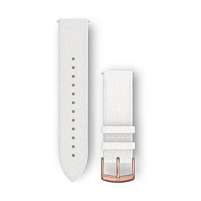 Cinturino Garmin Quick Release 20mm, in pelle, bianco, fibbia oro rosa (Venu, Venu Sq, Venu 2 plus, ecc.)