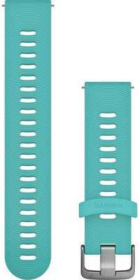 Cinturino Garmin Quick Release 20mm, in silicone, blu, fibbia argento (Venu, Venu Sq, Venu 2 plus, ecc.)