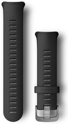 Cinturino Garmin Forerunner 45, in silicone, nero, fibbia argento, taglia L