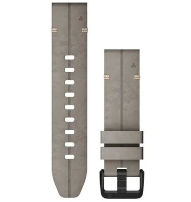 Cinturino in pelle Garmin 20mm (pro Garmin Fenix 8/7S/6S (43mm), aj.), grigio, QuickFit