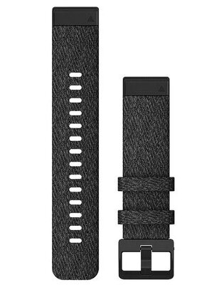 Cinturno Garmin QuickFit 20mm, in nylon, nero, fibbia nera (Fenix 7S/6S/5S)