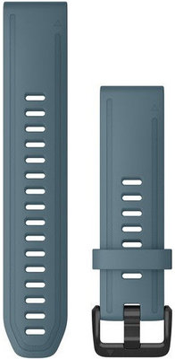 Cinturino Garmin QuickFit 20mm, in silicone, grigio blu, fibbia nera (Fenix 7S/6S/5S)