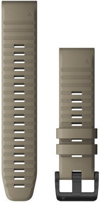 Cinturino Garmin QuickFit 22mm, in silicone, beige, fibbia nera (Fenix 7/6/5, Epix 2, ecc.)