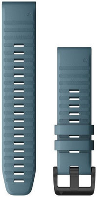 Cinturino Garmin QuickFit 22mm, in silicone, blu, fibbia nera (Fenix 7/6/5, Epix 2, MARQ, ecc.)