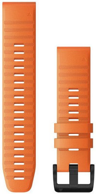 Cinturino Garmin QuickFit 22mm, in silicone, arancione, fibbia nera (Fenix 7/6/5, Epix 2, ecc.)