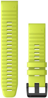 Cinturino Garmin QuickFit 22mm, in silicone, giallo, fibbia nera (Fenix 7/6/5, Epix 2, MARQ, ecc.)