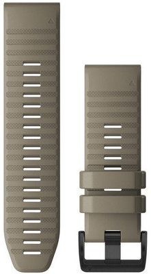 Cinturino Garmin QuickFit 26mm, in silicone, beige, fibbia nera (Fenix 7X/6X/5X, Tactix, ecc.)