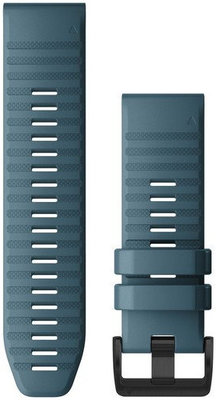 Cinturino Garmin QuickFit 26mm, in silicone, blu, fibbia nera (Fenix 7X/6X/5X, Tactix, ecc.)