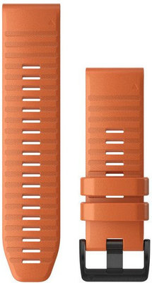 Cinturino Garmin QuickFit 26mm, in silicone, arancione, fibbia nera (Fenix 7X/6X/5X, Tactix, ecc.)