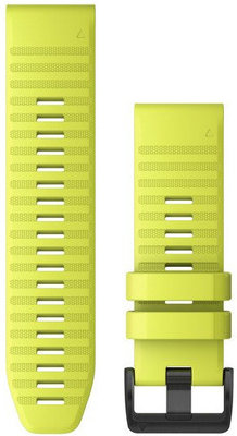 Cinturino Garmin QuickFit 26mm, in silicone, giallo, fibbia nera (Fenix 7X/6X/5X, Tactix, ecc.)