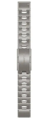 bracciale in titanio Garmin 22mm (per Garmin Fenix 8/7/6 (47mm), Epix 2 ecc.), argento, QuickFit, 010-12863-08