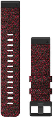 Cinturino Garmin QuickFit 22mm, in nylon, rosso, fibbia nera (Fenix 7/6/5, Epix 2, ecc.)