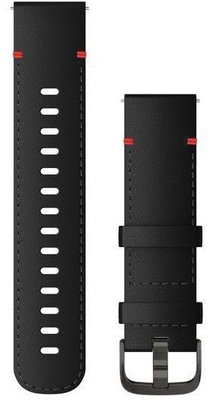 Cinturino Garmin Quick Release 22mm, in pelle, nero, fibbia nera (Venu, Forerunner 255, Vívoactive 4, ecc.)