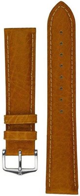 Cinturino in pelle Hirsch Camelgrain Pro Skin L 01009010-2, marrone, pelle di vitello, lunghezza L, Quick Release