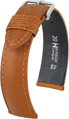Cinturino in pelle marrone chiaro Hirsch Camelgrain Pro Skin L 01009010-2