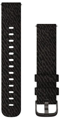Cinturino Garmin Quick Release 20mm, in nylon, nero, fibbia nera (Venu, Venu Sq, Venu 2 plus, ecc.)