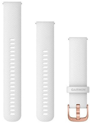 Cinturino Garmin Quick Release 20mm, in silicone, bianco, fibbia oro rosa (Venu, Venu Sq, Venu 2 plus, ecc.)