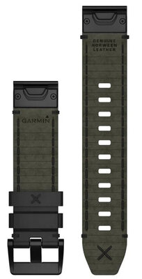 Cinturino in pelle Garmin 22mm (per Garmin Fenix 8/7/6 (47mm), Epix 2 ecc.), nero V3, QuickFit, 010-12738-19