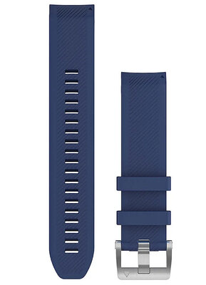 Cinturino Garmin MARQ, in silicone, blu, fibbia argento