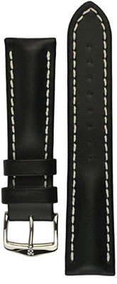 cinturino in pelle Hirsch Heavy Calf L 01475050-2, nero, vitello, lunghezza L, Quick Release
