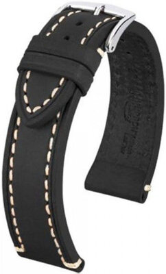 Cinturino in pelle nero Hirsch Liberty L 10900250-2 (pelle di vitello)